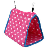 Bird Bed Foldable Portable Comfortable Flannel Triangular Hanging Bird Hammock with Hooks for Parrots Hamsters SquirrelsPink In Australia - Darrahopens