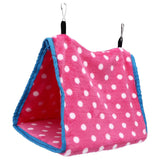 Bird Bed Foldable Portable Comfortable Flannel Triangular Hanging Bird Hammock with Hooks for Parrots Hamsters SquirrelsPink In Australia - Darrahopens