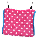 Bird Bed Foldable Portable Comfortable Flannel Triangular Hanging Bird Hammock with Hooks for Parrots Hamsters SquirrelsPink