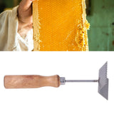 Bee Frame Shovel Stainless Steel Wooden Handle Professional Beehive Cleaner for Beekeeper