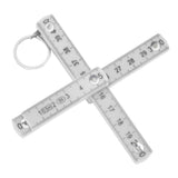 2Pcs ABS Folding Ruler Portable 0.5m Foldable Ruler with Key Ring for Carpentry Laying TilesWhite