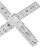 2Pcs ABS Folding Ruler Portable 0.5m Foldable Ruler with Key Ring for Carpentry Laying TilesWhite