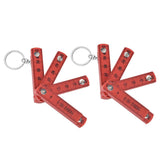 2Pcs ABS Folding Ruler Portable 0.5m Foldable Ruler with Key Ring for Carpentry Laying TilesRed In Australia - Darrahopens
