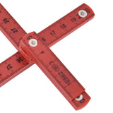 2Pcs ABS Folding Ruler Portable 0.5m Foldable Ruler with Key Ring for Carpentry Laying TilesRed