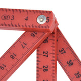 2Pcs ABS Folding Ruler Portable 0.5m Foldable Ruler with Key Ring for Carpentry Laying TilesRed