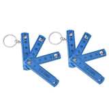 2Pcs ABS Folding Ruler Portable 0.5m Foldable Ruler with Key Ring for Carpentry Laying TilesBlue In Australia - Darrahopens
