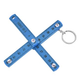 2Pcs ABS Folding Ruler Portable 0.5m Foldable Ruler with Key Ring for Carpentry Laying TilesBlue In Australia - Darrahopens