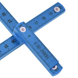 2Pcs ABS Folding Ruler Portable 0.5m Foldable Ruler with Key Ring for Carpentry Laying TilesBlue