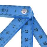 2Pcs ABS Folding Ruler Portable 0.5m Foldable Ruler with Key Ring for Carpentry Laying TilesBlue