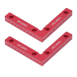 2pcs Right Angle Clamps Aluminum Alloy Material Anodized Clear Scale Red 90 Degree Positioning Tool for Ensuring Balance