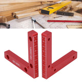 2pcs Right Angle Clamps Aluminum Alloy Material Anodized Clear Scale Red 90 Degree Positioning Tool for Ensuring Balance