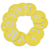 50Pcs Beehive Tag ABS Round Numbered Sign Labels with Hole Livestock Beekeeping SuppliesLight Yellow 1-50