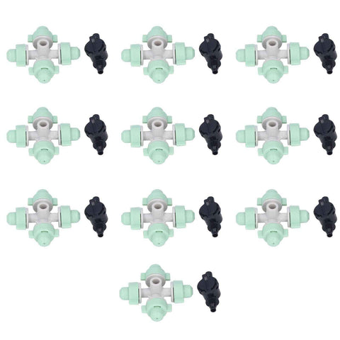 10 Set Cross Misting Spray Nozzle with 4/7mm Joint Micro Irrigation Head for Farmland Garden Sprinklers In Australia - Darrahopens