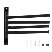 Rotating Towel Rack 4 Poles Space Aluminum Folding Rotatable Matte Black Finish Bath Towel Hanger for Bathrooms Kitchens Hotels In Australia - Darrahopens