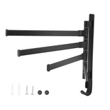 Rotating Towel Rack 4 Poles Space Aluminum Folding Rotatable Matte Black Finish Bath Towel Hanger for Bathrooms Kitchens Hotels In Australia - Darrahopens