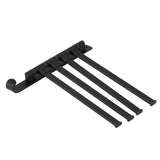 Rotating Towel Rack 4 Poles Space Aluminum Folding Rotatable Matte Black Finish Bath Towel Hanger for Bathrooms Kitchens Hotels