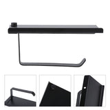 Toilet Paper Holder 304 Stainless Steel Anti Rust Wearable Bathroom Phone Holder for Kitchen WashroomBlack