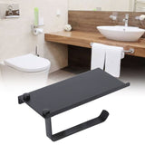 Toilet Paper Holder 304 Stainless Steel Anti Rust Wearable Bathroom Phone Holder for Kitchen WashroomBlack