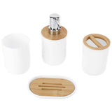 4Pcs Bathroom Accessory Set Bamboo Waterproof Durable Gift Toothbrush Cup for Home HotelWhite In Australia - Darrahopens