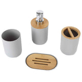 4Pcs Bathroom Accessory Set Bamboo Waterproof Durable Gift Toothbrush Cup for Home HotelGrey In Australia - Darrahopens