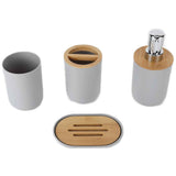 4Pcs Bathroom Accessory Set Bamboo Waterproof Durable Gift Toothbrush Cup for Home HotelGrey In Australia - Darrahopens