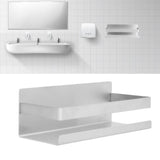 Stainless Steel Shower Rack Waterproof Anti Rust No Drilling Wall Mounted Shower Shelf with Brushed Finish