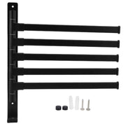 Towel Rack Aluminum Alloy Towel Shelf with 5 Bars Rotatable and Durable for Bathroom and Kitchen Black In Australia - Darrahopens