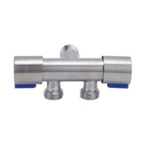 G1/2 Stainless Steel 1 Inlet 2 Outlet Angle Valve Double Handle Double Control Cold Water Tap
