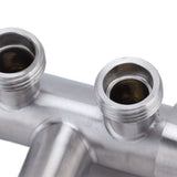 G1/2 Stainless Steel 1 Inlet 2 Outlet Angle Valve Double Handle Double Control Cold Water Tap
