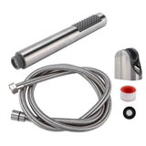 3Pcs/Set Stainless Steel Hand Shower Brushed Round Single Shower Head with Hose Fixed Holder In Australia - Darrahopens