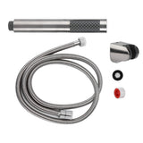 3Pcs/Set Stainless Steel Hand Shower Brushed Round Single Shower Head with Hose Fixed Holder In Australia - Darrahopens