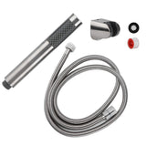 3Pcs/Set Stainless Steel Hand Shower Brushed Round Single Shower Head with Hose Fixed Holder In Australia - Darrahopens