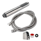 3Pcs/Set Stainless Steel Hand Shower Brushed Round Single Shower Head with Hose Fixed Holder In Australia - Darrahopens