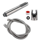 3Pcs/Set Stainless Steel Hand Shower Brushed Round Single Shower Head with Hose Fixed Holder
