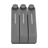 Wall Mounted Soap Dispenser 3 Chamber Manual Shower Gel Shampoo Hand Soap Container for Home Hotel Black