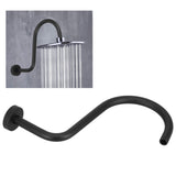 Shower Arm S Shape Gooseneck Stainless Steel Shower Head Extension Arm Bathroom NPT Shower Head Arm for Home233 Black