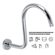 Shower Arm S Shape Gooseneck Stainless Steel Shower Head Extension Arm Bathroom NPT Shower Head Arm for Home233 Electroplate