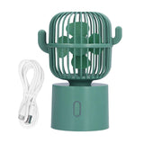 Mini Fan Cactus Shape Shaking Head Low Noise USB Charging Office Student Desktop Fan for Home Office In Australia - Darrahopens