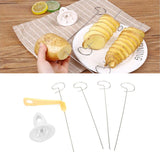 Stainless Steel Potato Cutter Hand Crank Potato Spiral Cutter Kitchen Accessory for Home