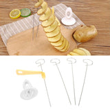 Stainless Steel Potato Cutter Hand Crank Potato Spiral Cutter Kitchen Accessory for Home