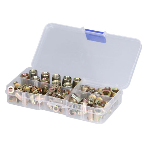 100PCS Threaded Inserts M3‑M8 Portable Galvanized Carbon Steel High Strength Rivet Nuts Assortment100PCS In Australia - Darrahopens