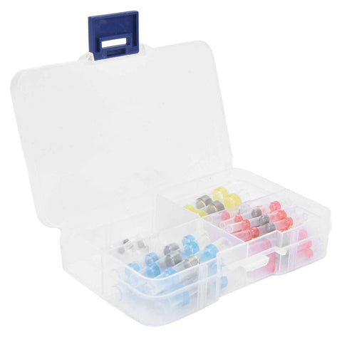 50pcs Waterproof Wire Connectors Bendable Marine Grade Insulated Electrical Wire TerminalsWhite 10 Red 23 Blue 12 Yellow 5