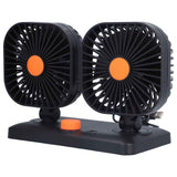 Car Air Cooling Fan Dual Head USB Universal Cooling Device 360 Degree Adjustable Square Low Noise Car Accessories In Australia - Darrahopens