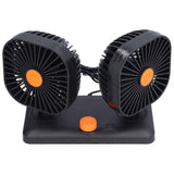 Car Air Cooling Fan Dual Head USB Universal Cooling Device 360 Degree Adjustable Square Low Noise Car Accessories