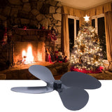 Fan Blade Replacement Fireplace Aluminum Alloy Blade Black Universal Stove Fan Blade4 Blade