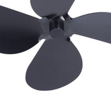 Fan Blade Replacement Fireplace Aluminum Alloy Blade Black Universal Stove Fan Blade4 Blade