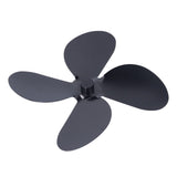 Fan Blade Replacement Fireplace Aluminum Alloy Blade Black Universal Stove Fan Blade4 Blade