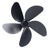 Fan Blade Replacement Fireplace Aluminum Alloy Blade Black Universal Stove Fan Blade5 Blade