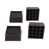 Furniture Riser 2 Inch Stackable TPU Square Desk Riser Heavy Duty Waterproof Anti Slip Black Heighten Riser Bed Lift