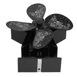 4 Blades Heat Powered Fan Santa Claus Pattern Fireplace Fan for Heat Distribution Circulating Warm AirBlack In Australia - Darrahopens